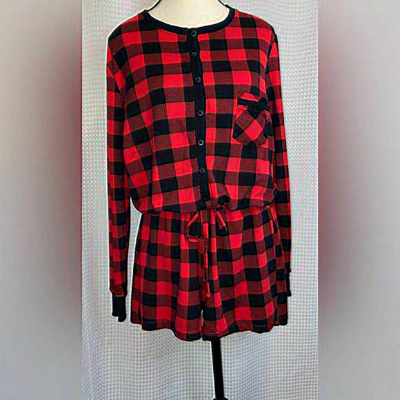 Women’s La Vie‎ en Rose checks pyjamas romper size medium - Picture 1 of 12